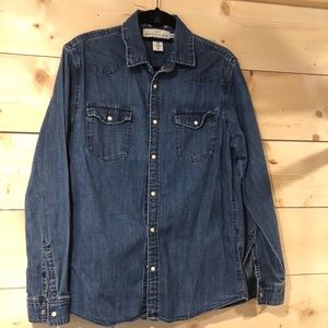 H&M Denim Pearl Snap Shirt